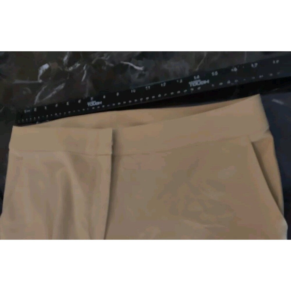 St. John Beige Khaki Silk Dress Slacks Pants Size 10 Made In USA Imported Fabric - Picture 7 of 10
